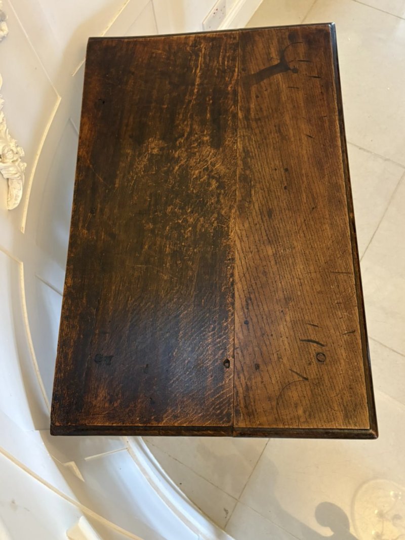 18th Century Antique Quality Carved Oak Side Table - Image 6